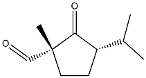 Cyclopentanecarboxaldehyde, 1-methyl-3-(1-methylethyl)-2-oxo-, (1R,3S)-rel- (9CI) Struktur