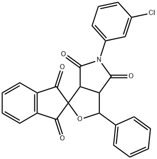 5-(3-chlorophenyl)-3-phenyl-1',3',4,6-tetraoxohexahydrospiro(1H-furo[3,4-c]pyrrole-1,2'-indane) Struktur