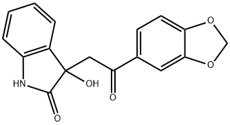 3-[2-(1,3-benzodioxol-5-yl)-2-oxoethyl]-3-hydroxy-1H-indol-2-one Struktur