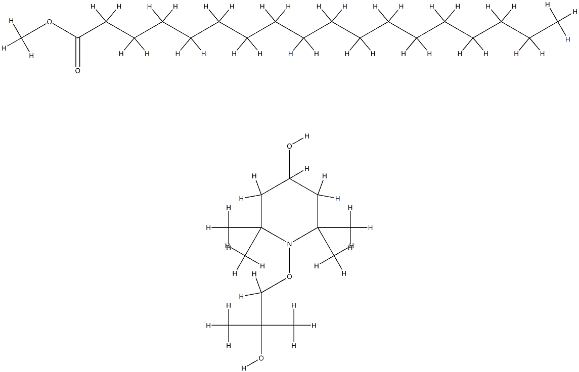 Methyl octadecanoate reaction product with 1-(2-hydroxy-2-methylpropoxy)-2,2,6,6-tetramethyl-4-piperidinol Struktur