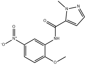 N-{5-nitro-2-methoxyphenyl}-1-methyl-1H-pyrazole-5-carboxamide Struktur