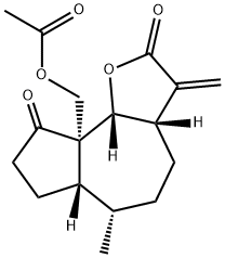 (3aS,6aβ,9bβ)-3,3a,4,5,6,6a,7,8,9a,9b-Decahydro-9aα-acetoxymethyl-6α-methyl-3-methyleneazuleno[4,5-b]furan-2,9-dione Struktur