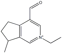 (+)-2-Ethyl-4-formyl-6,7-dihydro-7-methyl-5H-2-pyrindin-2-ium Struktur