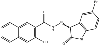 N'-(5-bromo-2-oxo-1,2-dihydro-3H-indol-3-ylidene)-3-hydroxy-2-naphthohydrazide Struktur