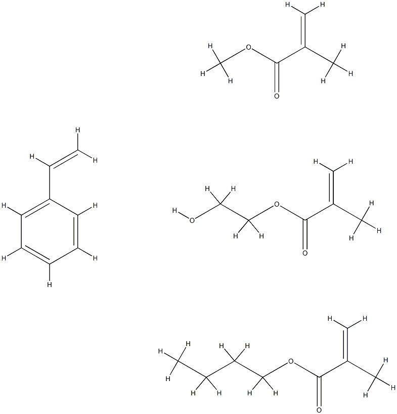 2-Propenoic acid, 2-methyl-, butyl ester, polymer with ethenylbenzene, 2-hydroxyethyl 2-methyl-2-propenoate and methyl 2-methyl-2-propenoate Struktur