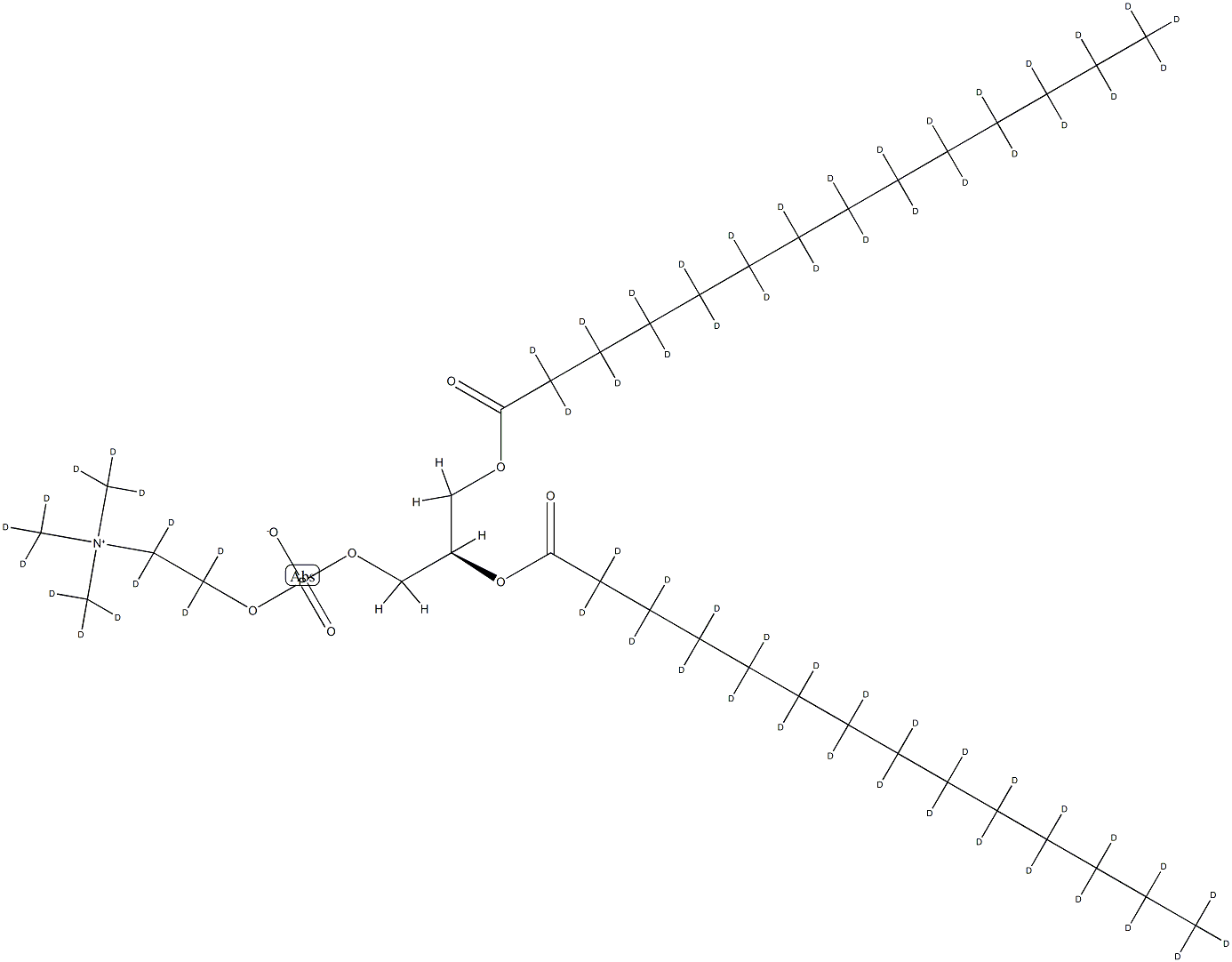 1,2-diMyristoyl-d54-sn-glycero-3-phosphocholine-1,1,2,2-d4-N,N,N-triMethyl-d9 Struktur