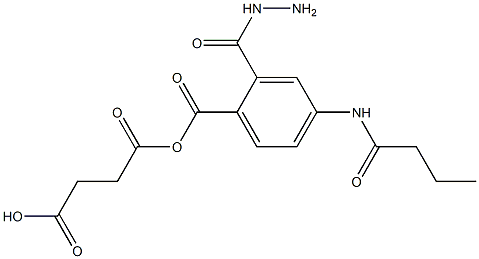 4-{2-[4-(butyrylamino)benzoyl]hydrazino}-4-oxobutanoic acid Struktur