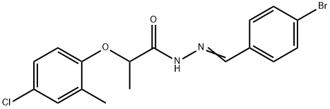 (E)-N-(4-bromobenzylidene)-2-(4-chloro-2-methylphenoxy)propanehydrazide Struktur