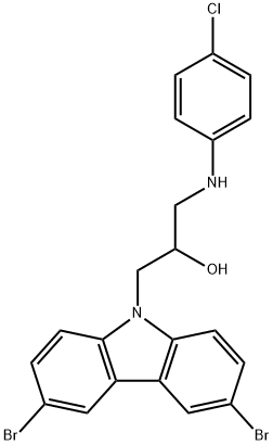 1-(4-chloroanilino)-3-(3,6-dibromo-9H-carbazol-9-yl)-2-propanol Struktur