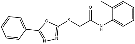 N-(2-methylphenyl)-2-[(5-phenyl-1,3,4-oxadiazol-2-yl)sulfanyl]acetamide Struktur