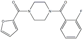 1-(2-fluorobenzoyl)-4-(2-furoyl)piperazine Struktur