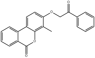 4-methyl-3-(2-oxo-2-phenylethoxy)-6H-benzo[c]chromen-6-one Struktur