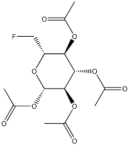 6-Fluoro-1-O,2-O,3-O,4-O-tetraacetyl-6-deoxy-β-D-glucopyranose Struktur