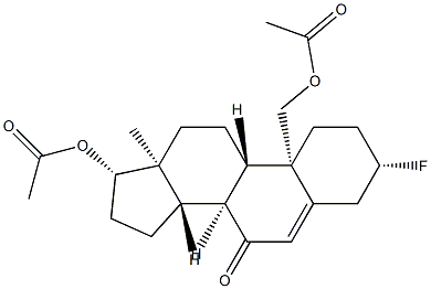 17β,19-Bis(acetyloxy)-3β-fluoroandrost-5-en-7-one Struktur