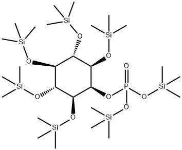 1-O,3-O,4-O,5-O,6-O-Pentakis(trimethylsilyl)-D-myo-inositol [phosphoric acid bis(trimethylsilyl)] ester Struktur