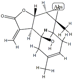 (1aR,4E,7S,7aR,10aS,10bR)-2,3,6,7,7a,8,10a,10b-Octahydro-7-hydroxy-1a,5-dimethyl-8-methyleneoxireno[9,10]cyclodeca[1,2-b]furan-9(1aH)-one Struktur