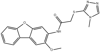 N-(2-methoxydibenzo[b,d]furan-3-yl)-2-[(4-methyl-4H-1,2,4-triazol-3-yl)sulfanyl]acetamide Struktur