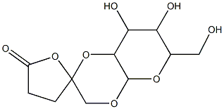 3,4,4'a,7',8',8'a-Hexahydro-7',8'-dihydroxy-6'-hydroxymethylspiro[furan-2(5H),2'(3'H)-[6H]pyrano[2,3-b][1,4]dioxin]-5-one Struktur