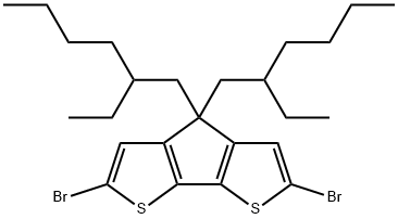 2,6-Dibromo-4,4-bis(2-ethylhexyl)-4H-cyclopenta[2,1-b:3,4-b']dithiophene Struktur