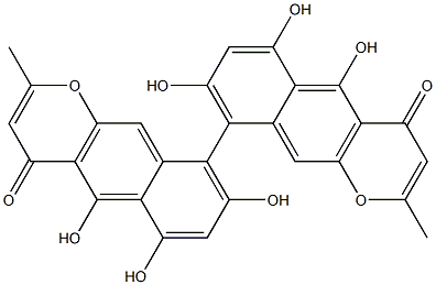 (aR)-5,5',6,6',8,8'-Hexahydroxy-2,2'-dimethyl-9,9'-bi[4H-naphtho[2,3-b]pyran]-4,4'-dione Struktur