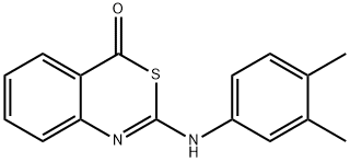 2-(3,4-dimethylanilino)-4H-3,1-benzothiazin-4-one Struktur