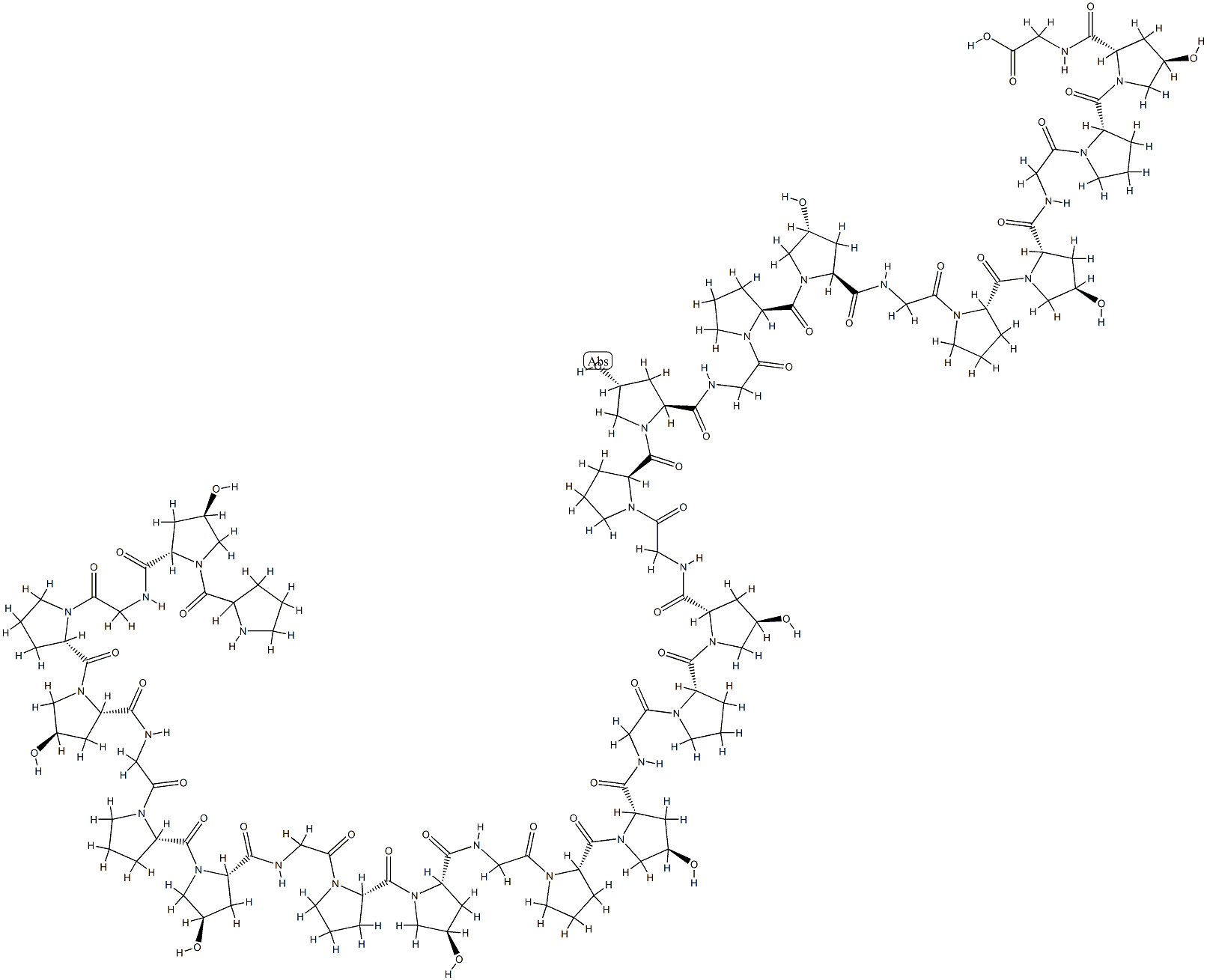 (prolyl-hydroxylprolyl-glycine)10 Struktur