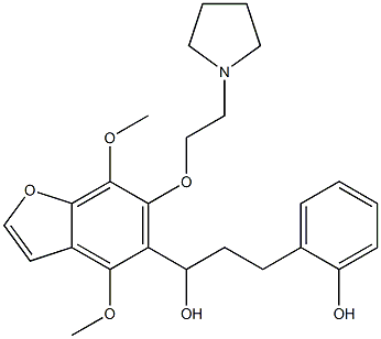 4,7-Dimethoxy-α-[2-(2-hydroxyphenyl)ethyl]-6-[2-(1-pyrrolidinyl)ethoxy]-5-benzofuranmethanol Struktur