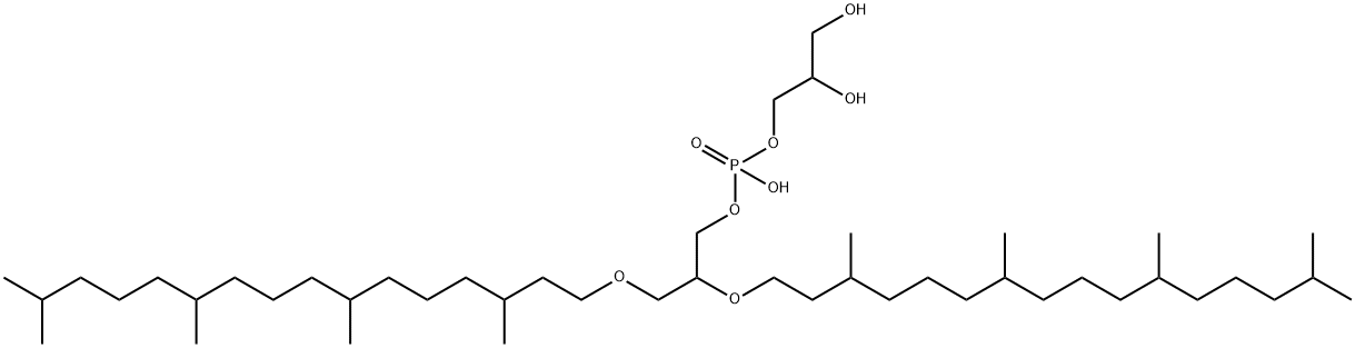 2,3-diphytanyl-sn-glycero-1-phospho-3'-sn-glycerol Struktur