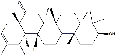 (18α,19α)-3β-Hydroxyurs-20-en-16-one Struktur