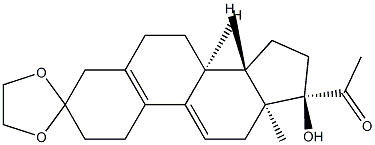 19-Norpregna-5(10),9(11)-diene-3,20-dione, 17-hydroxy-, cyclic 3-(1,2-ethanediyl acetal)