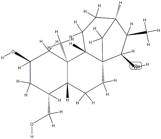 (4α)-19-Norkaurane-2β,15β,18-triol Struktur