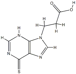 3-(6-sulfanylidene-3H-purin-9-yl)propanoic acid Struktur