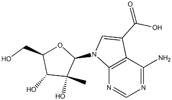 4-Amino-7-(2-C-methyl-beta-D-ribofuranosyl)-7H-pyrrolo[2,3-d]pyrimidine-5-carboxylic acid Struktur