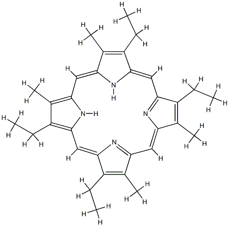 2,8,12,18-Tetraethyl-3,7,13,17-tetramethyl-21H,23H-porphyrin Struktur