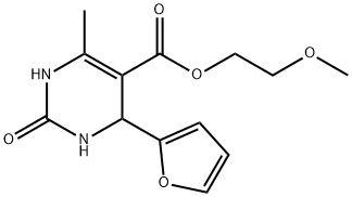 5-Pyrimidinecarboxylicacid,4-(2-furanyl)-1,2,3,4-tetrahydro-6-methyl-2-oxo-,2-methoxyethylester(9CI) Struktur