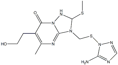 7-hydroxy-5-methyl-2-(methylthio)-s-triazolo[1,5-a]pyrimidine-6-ethanol, compound with 3-amino-5-(methylthio)-s-triazole (1:1) Struktur