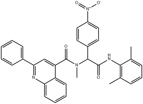 4-Quinolinecarboxamide,N-[2-[(2,6-dimethylphenyl)amino]-1-(4-nitrophenyl)-2-oxoethyl]-N-methyl-2-phenyl-(9CI) Struktur