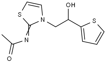 (NZ)-N-[3-(2-hydroxy-2-thiophen-2-yl-ethyl)-1,3-thiazol-2-ylidene]acetamide Struktur