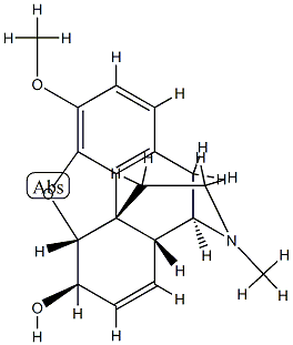 (5alpha,6beta)-7,8-didehydro-4,5-epoxy-3-methoxy-17-methylmorphinan-6-ol  Struktur