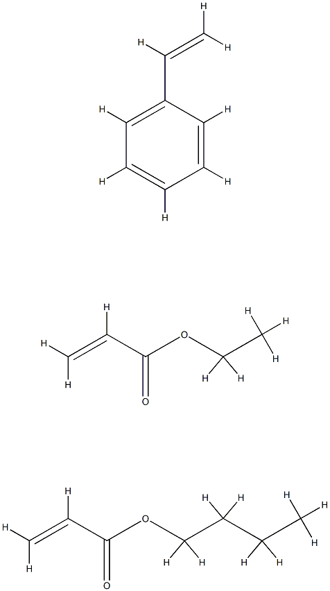 2-Propenoic acid, butyl ester, polymer with ethenylbenzene and ethyl 2-propenoate Struktur