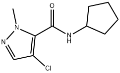 4-chloro-N-cyclopentyl-1-methyl-1H-pyrazole-5-carboxamide Struktur