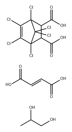 Bicyclo2.2.1hept-5-ene-2,3-dicarboxylic acid, 1,4,5,6,7,7-hexachloro-, polymer with (2E)-2-butenedioic acid and 1,2-propanediol Struktur