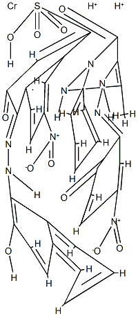 dihydrogen [2,4-dihydro-4-[(2-hydroxy-5-nitrophenyl)azo]-5-methyl-2-phenyl-3H-pyrazol-3-onato(2-)][3-hydroxy-4-[(2-hydroxy-1-naphthyl)azo]-7-nitronaphthalene-1-sulphonato(3-)]chromate(2-) Struktur