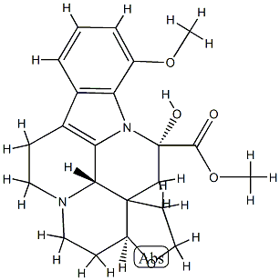 (3S,16S)-17α,21-Epoxy-14,15-dihydro-14α-hydroxy-12-methoxyeburnamenine-14-carboxylic acid methyl ester Struktur