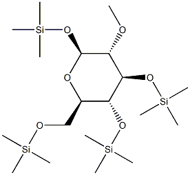 2-O-Methyl-1-O,3-O,4-O,6-O-tetrakis(trimethylsilyl)-β-D-glucopyranose Struktur