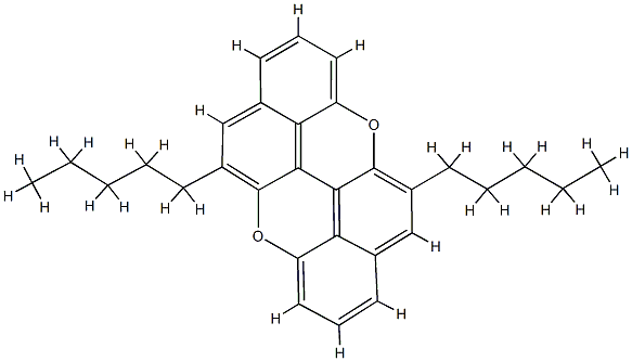 5,11-Dipentyl-peri-xanthenoxanthene Struktur