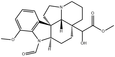 1-Formyl-20-hydroxy-17-methoxyaspidospermidin-21-oic acid methyl ester Struktur