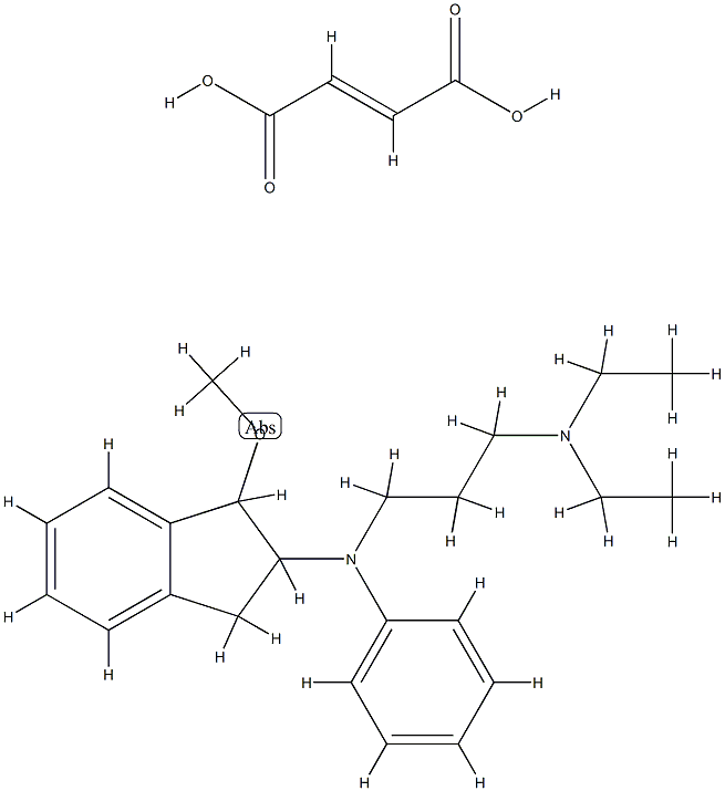 N-[(2,3-dihydro-1-methoxy-1H-inden-2-yl)-N',N'-diethyl-N-phenylpropane-1,3-bis(ylammonium) fumarate Struktur