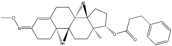 17β-(1-Oxo-3-phenylpropoxy)estr-4-en-3-one O-methyl oxime Struktur