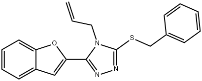 4H-1,2,4-Triazole,3-(2-benzofuranyl)-5-[(phenylmethyl)thio]-4-(2-propenyl)-(9CI) Struktur